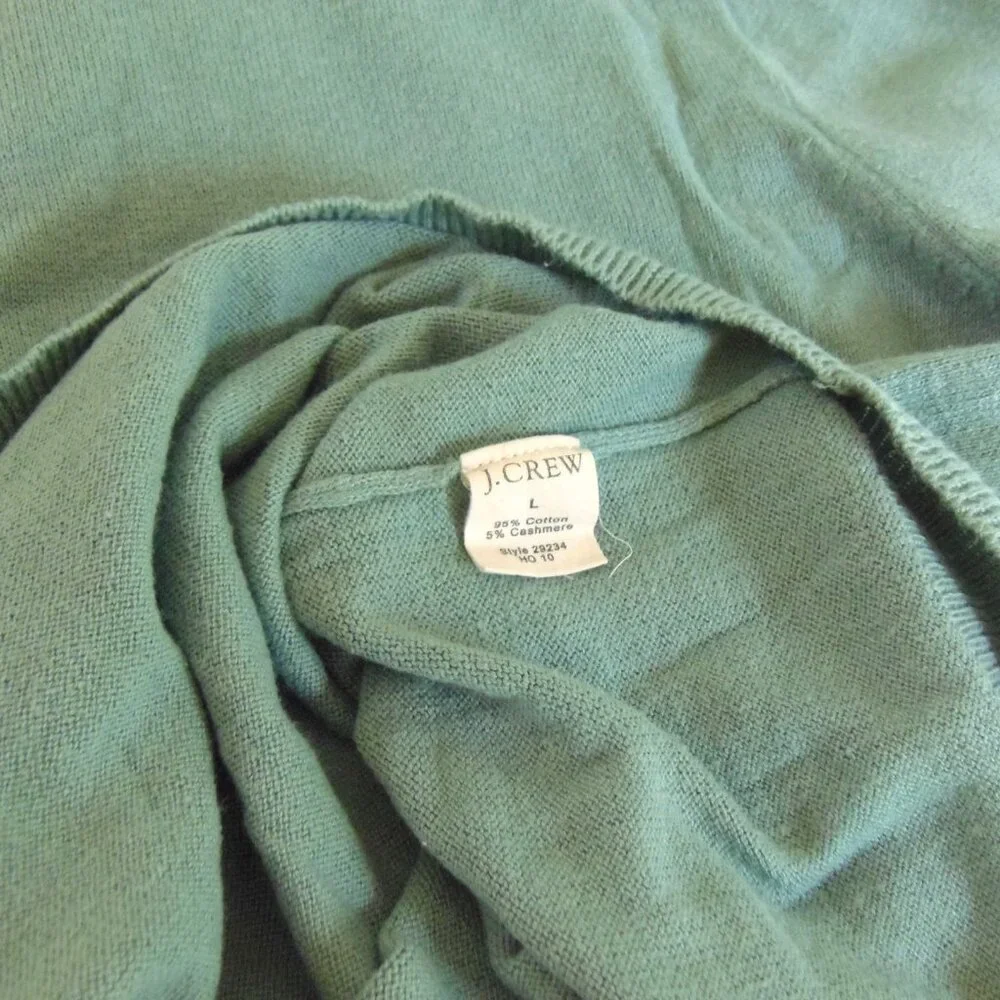 J.Crew Cashmere Blend Super‎ Soft Pale Green Men's Sweater SZ L